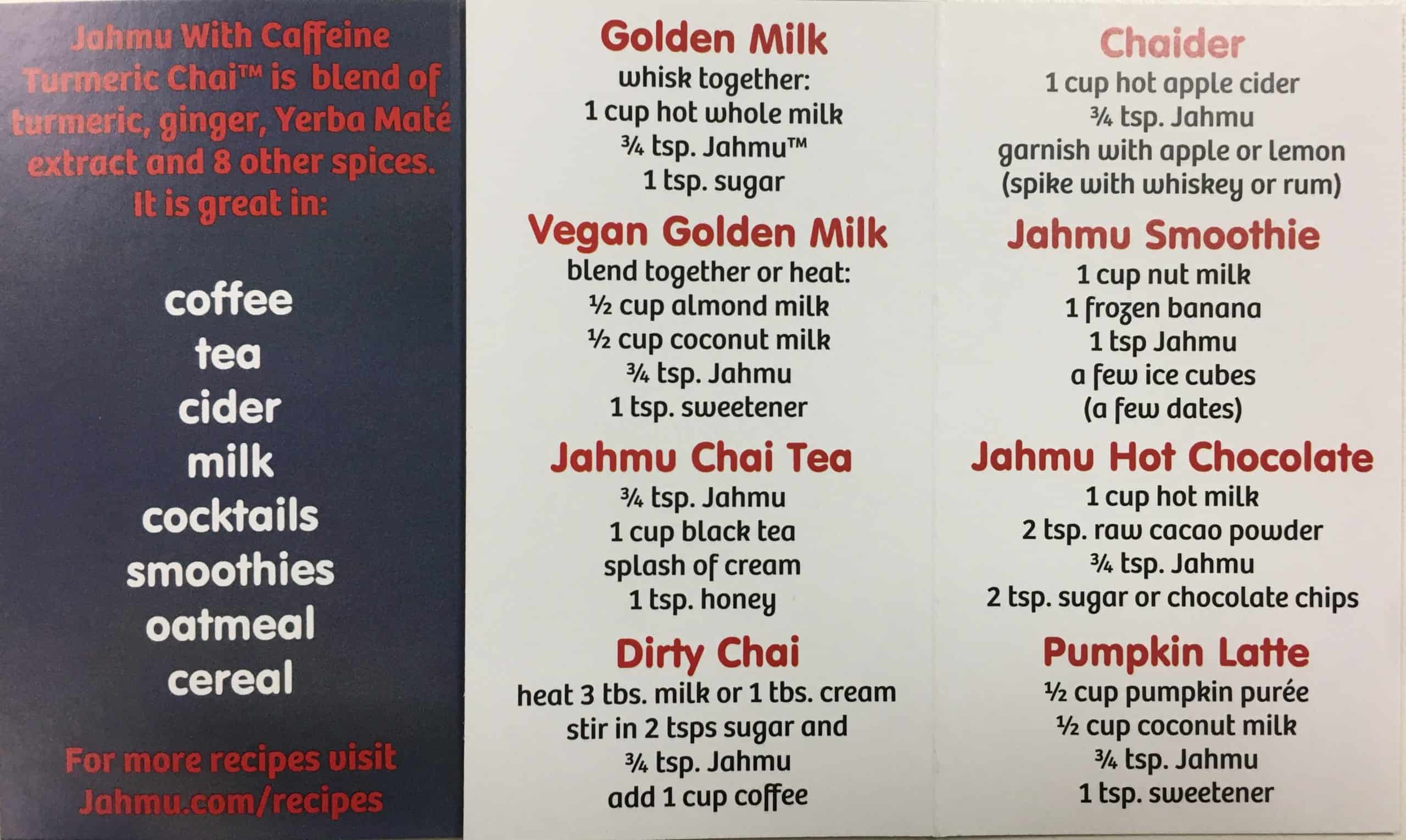 Golden Milk recipes made with Turmeric Chai Mix